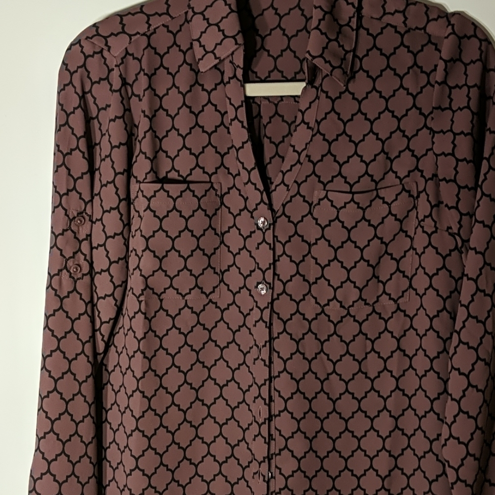 Express Collared Patterned Blouse - image 2